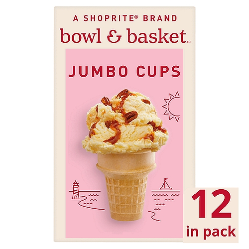 Bowl & Basket Jumbo Cups Ice Cream Cones, 12 count, 2.75 oz