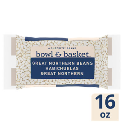 Bowl & Basket Great Northern Beans, Habichuelas Great Northern, 16 oz, 16 Ounce