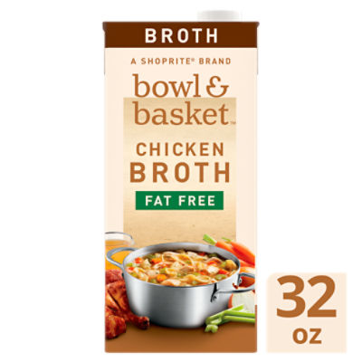 Bowl & Basket Fat Free Chicken Broth, 32 oz, 32 Ounce