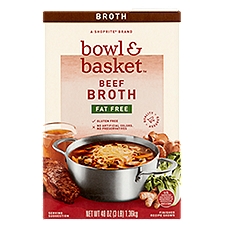 Bowl & Basket Fat Free Beef Broth, 48 oz, 48 Ounce