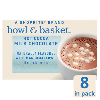 Bowl & Basket Hot Cocoa Milk Chocolate with Marshmallows Drink Mix, 1.38 oz, 8 count