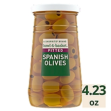 Bowl & Basket Pitted Spanish Olives, 4.23 oz, 4.23 Ounce