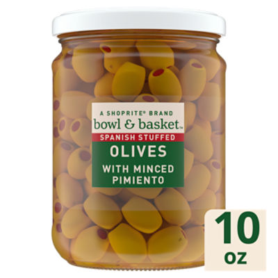 Bowl & Basket Spanish Stuffed Olives with Minced Pimiento, 10 oz, 10 Ounce