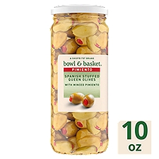 Bowl & Basket Spanish Stuffed Queen Olives with Minced Pimiento, 10 oz, 10 Ounce