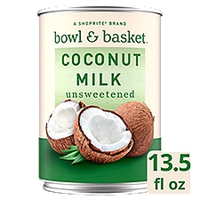 Bowl & Basket Unsweetened, Coconut Milk, 13.5 Fluid ounce