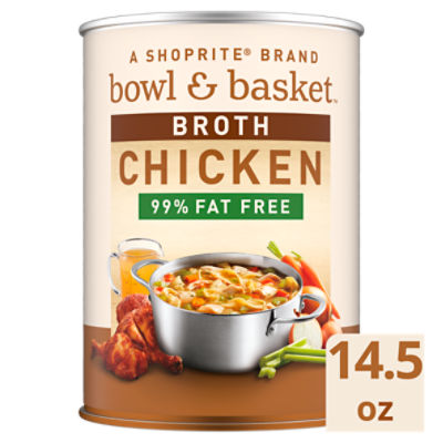 Bowl & Basket 99% Fat Free Chicken Broth, 14.5 oz, 14.5 Ounce