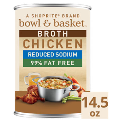 Bowl & Basket Reduced Sodium 99% Fat Free Chicken Broth, 14.5 oz, 14.5 Ounce