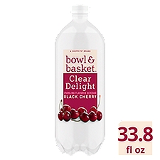 Bowl & Basket Clear Delight Black Cherry Sparkling Flavored Beverage, 33.8 fl oz, 33.8 Fluid ounce