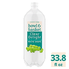 Bowl & Basket White Grape Clear Delight Sparkling Flavored Beverage, 33.8 fl oz, 33.8 Fluid ounce