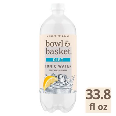 Bowl & Basket Diet Tonic Water, 33.8 fl oz, 33.8 Fluid ounce