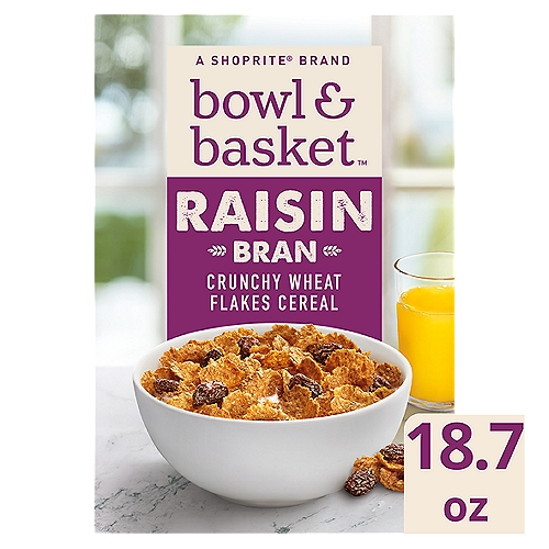 Bowl & Basket Raisin Bran Crunchy Wheat Flakes Cereal, 18.7 oz