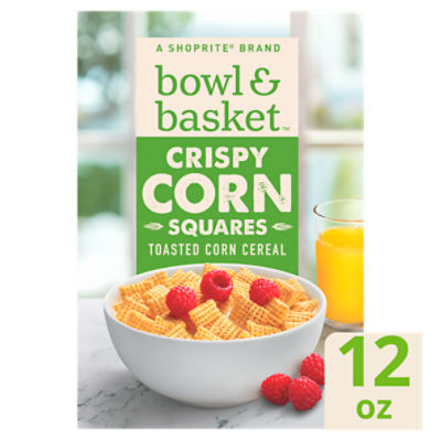 Bowl & Basket Crispy Corn Squares Toasted Corn Cereal, 12 oz, 12 Ounce