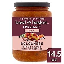 Bowl & Basket Specialty Vegan Bolognese Style Sauce with Pea Proteins, 14.5 oz, 24 Ounce