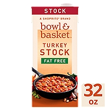 Bowl & Basket Fat Free Turkey Stock, 32 oz, 32 Ounce