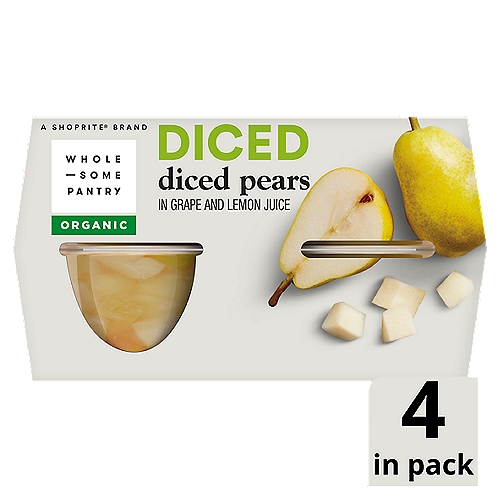 Wholesome Pantry Organic Diced Pears, 4 oz, 4 count