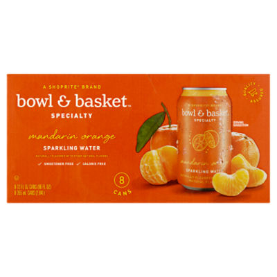 Bowl & Basket Specialty Mandarin Orange Sparkling Water, 12 fl oz, 8 count