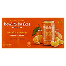Bowl & Basket Specialty Mandarin Orange Sparkling Water, 12 fl oz, 8 count
