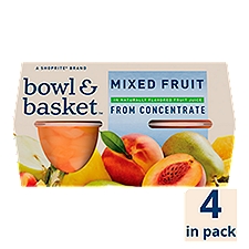 Bowl & Basket Mixed Fruit in Naturally Flavored Fruit Juice, 4 oz, 4 count, 16 Ounce