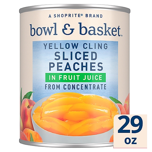 Bowl & Basket Yellow Cling Sliced Peaches in Fruit Juice, 29 oz