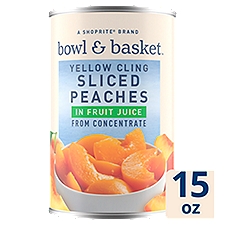 Bowl & Basket Yellow Cling Sliced Peaches in Fruit Juice, 15 oz, 15 Ounce