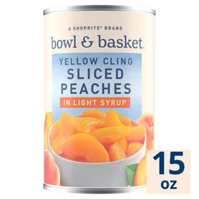 Bowl & Basket Yellow Cling Sliced Peaches in Light Syrup, 15 oz