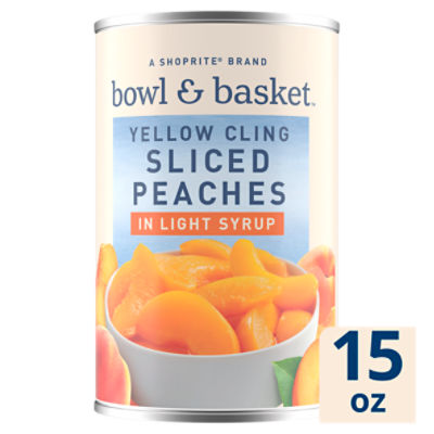 Bowl & Basket Yellow Cling Sliced Peaches in Light Syrup, 15 oz, 15 Ounce