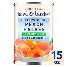 Bowl & Basket Yellow Cling Peach Halves in Fruit Juice, 15 oz