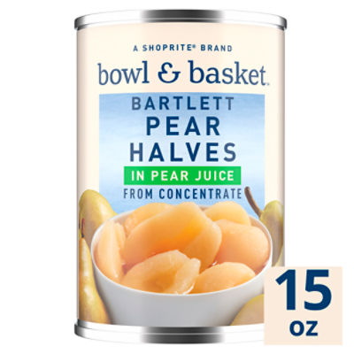Bowl & Basket Bartlett Pear Halves in Pear Juice, 15 oz, 15 Ounce