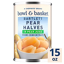 Bowl & Basket Bartlett Pear Halves in Pear Juice, 15 oz, 15 Ounce
