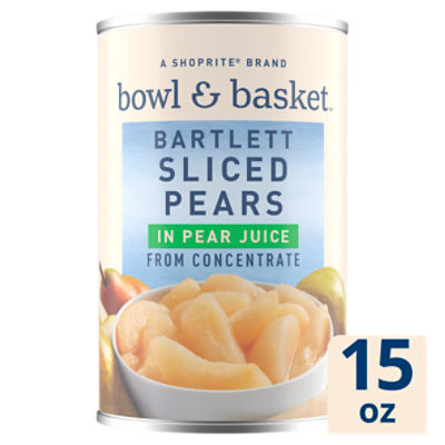 Bowl & Basket Bartlett Sliced Pears in Pear Juice, 15 oz, 15 Ounce