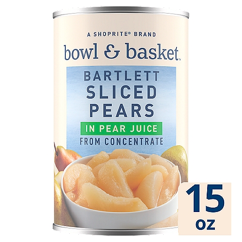 Bowl & Basket Bartlett Sliced Pears in Pear Juice, 15 oz