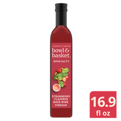 Bowl & Basket Specialty Strawberry Flavored Rosé Wine Vinegar, 16.9 fl oz, 16.9 Fluid ounce