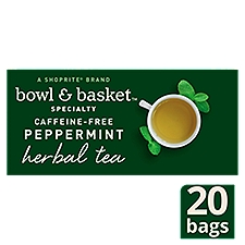 Bowl & Basket Specialty Peppermint Herbal Tea Bags, 20 count, 1.41 oz