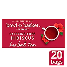 Bowl & Basket Specialty Caffeine-Free Hibiscus Herbal Tea Bags, 20 count, 1.2 oz