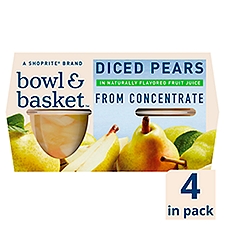 Bowl & Basket Diced Pears in Fruit Juice, 4 oz, 4 count, 16 Ounce
