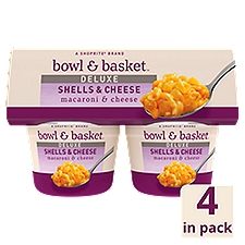 Bowl & Basket Deluxe Shells & Cheese Macaroni & Cheese, 2.39 oz, 4 count