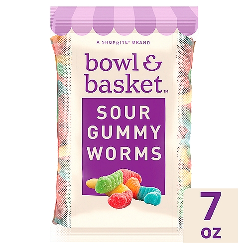 Bowl & Basket Sour Gummy Worms, 7 oz