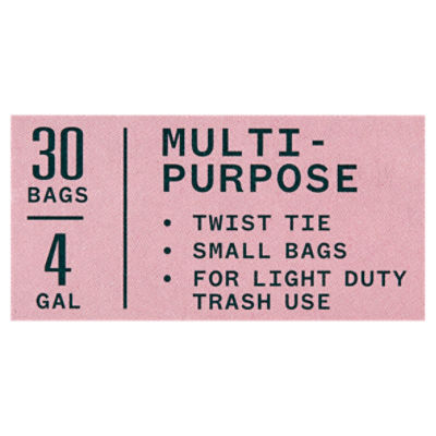 Paperbird 4 Gallon Twist Tie Small Multi-Purpose Garbage Bags, 30 count