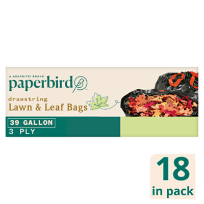 Great Value Lawn & Leaf 39-Gallon Drawstring Bags, Unscented, 20 Count