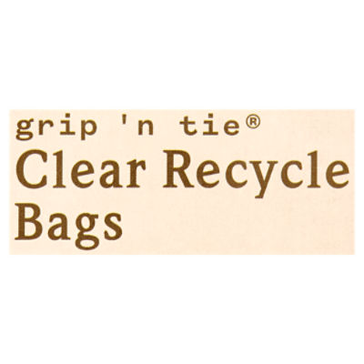 Paperbird Grip 'N Tie 30 Gallon Clear Recycle Bags, 40 count