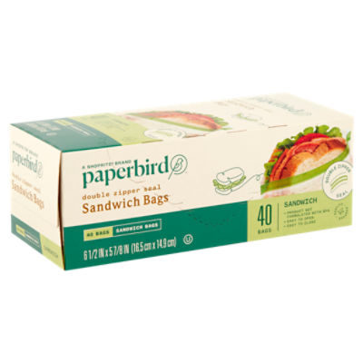 Paperbird Gallon Size Double Zipper Seal Freezer Bags, 14 count