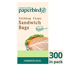 Paperbird Folding Flaps Sandwich Bags, 300 count, 300 Each