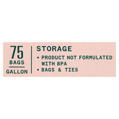 Home Base Twist Ties Storage Bag 75 ct box, Bags & Wraps