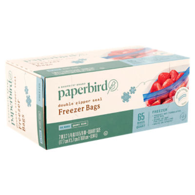 Paperbird Gallon Size Double Zipper Seal Freezer Bags, 14 count