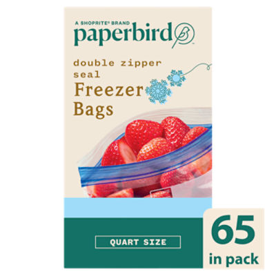 Paperbird Gallon Size Double Zipper Seal Freezer Bags, 14 count