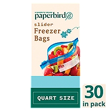 Paperbird Quart Size Slider Freezer Bags, 30 count, 30 Each