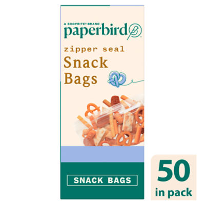 Paperbird Zipper Seal Snack Bags, 50 count