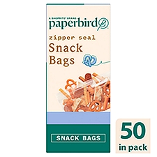 Paperbird Zipper Seal Snack Bags, 50 count, 50 Each