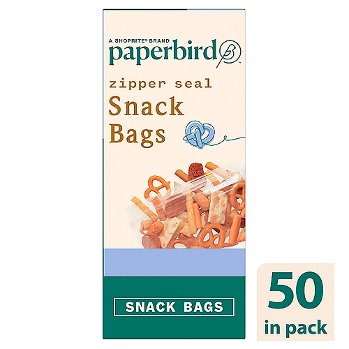 Paperbird Zipper Seal Snack Bags, 50 count