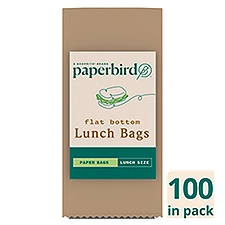 Paperbird Flat Bottom Lunch Bags Lunch Size, 100 count